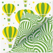 Serwetki Paw Lunch Double Design Striped balloons mix nadruk bibuła [mm:] 330x330 (SDLD000700)