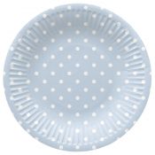 Talerz jednorazowy Paw Dots Light Blue śr. 180mm 8 szt (PPD8002205)