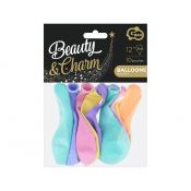 Balon gumowy Godan Beauty&Charm makaronowe pastel mix 10szt. mix 12cal (CB-1KMX)