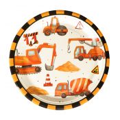 Talerz jednorazowy Arpex plac budowy papier śr. 180mm 8 szt (DC4824F)