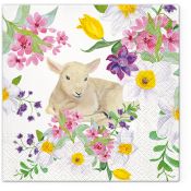 Serwetki Paw Tete Wielkanoc Lamb in Flowers mix nadruk bibuła [mm:] 330x330 (TL121400)