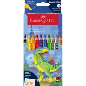 Kredki ołówkowe Faber Castell dinozaury +naklejki (110922 FC)