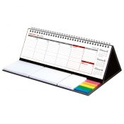 Kalendarz biurkowy TYGODNIOWY MAXI biurkowy z notesem,SPIRALOWANY 305mm x 100mm Wydawnictwo Wokół Nas (KB 042 B CZARNY)