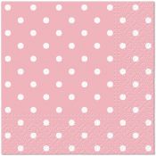 Serwetki Dots Light Pink mix nadruk bibuła [mm:] 250x250 Paw (SDC066013)