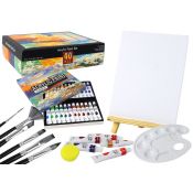 Farba akrylowa Lean Zestaw Artystyczny Farby Akrylowe Sztaluga Akcesoria 40 Kolorów kolor: mix (16123)