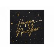 Serwetki Partydeco Happy New Year CZARNY papier [mm:] 330x330 (SP33-82-010-019ME)