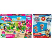 Pakiet PROMOCJA Mattel Mbl Klocki Barbie Salon + Psi Patrol gra Memo (477738+620742)