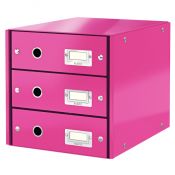 Pojemnik z szufladami Leitz Click & Store różowy 3 szuflad [mm:] 286x282x358 (60480023)