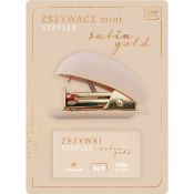 Zszywacz Yn-teen Satin Gold MINI + zszywki mix 15k (5902277318947)