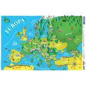 Podkład na biurko Demart MAPA EUROPY DLA DZIECI mix gumowany plastik