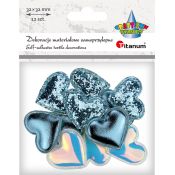 Ozdoba materiałowa Titanum Craft-Fun Series serca samoprzylepne (2324050-light blue)