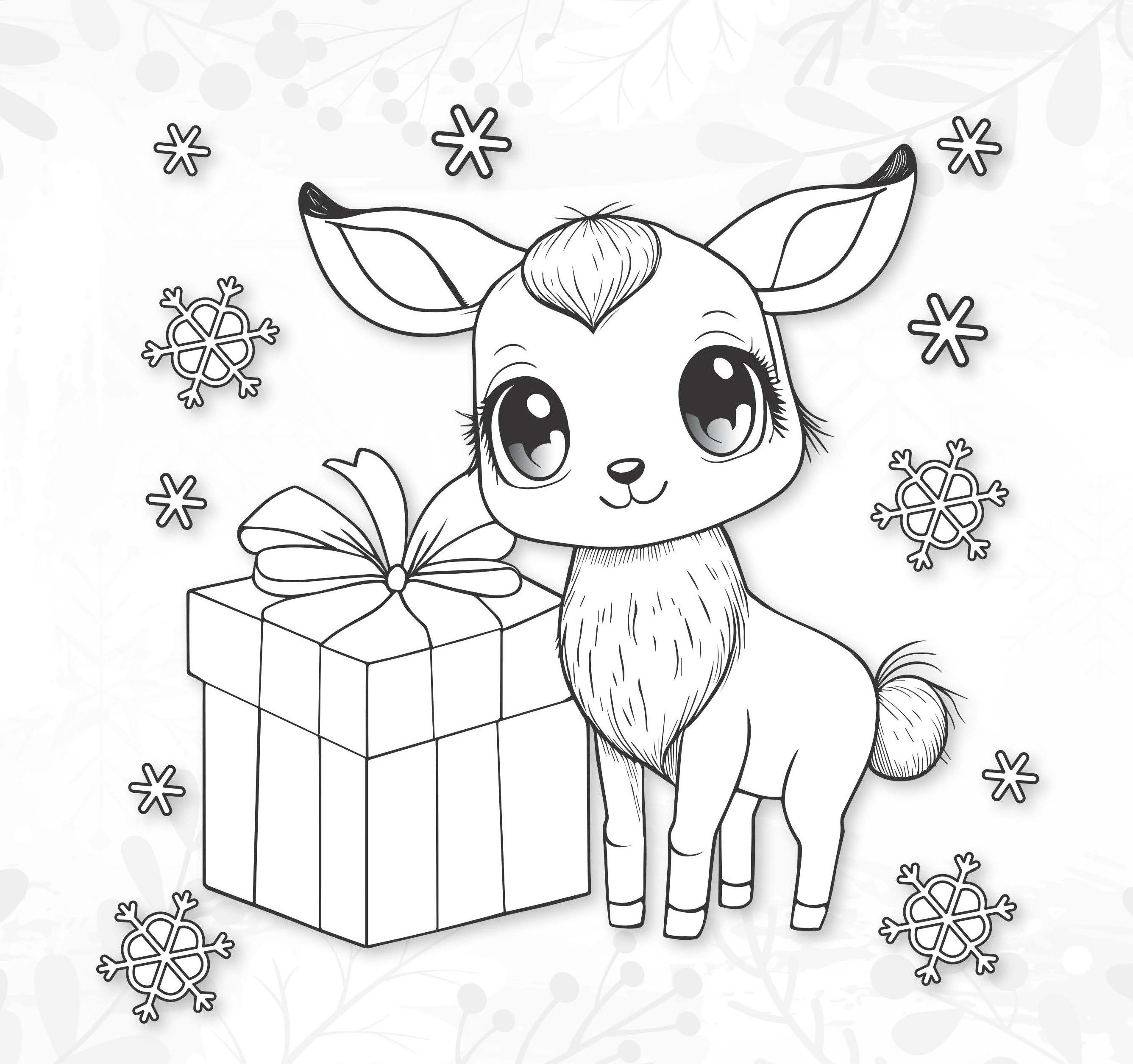 Kolorowanka Reniferek 3D