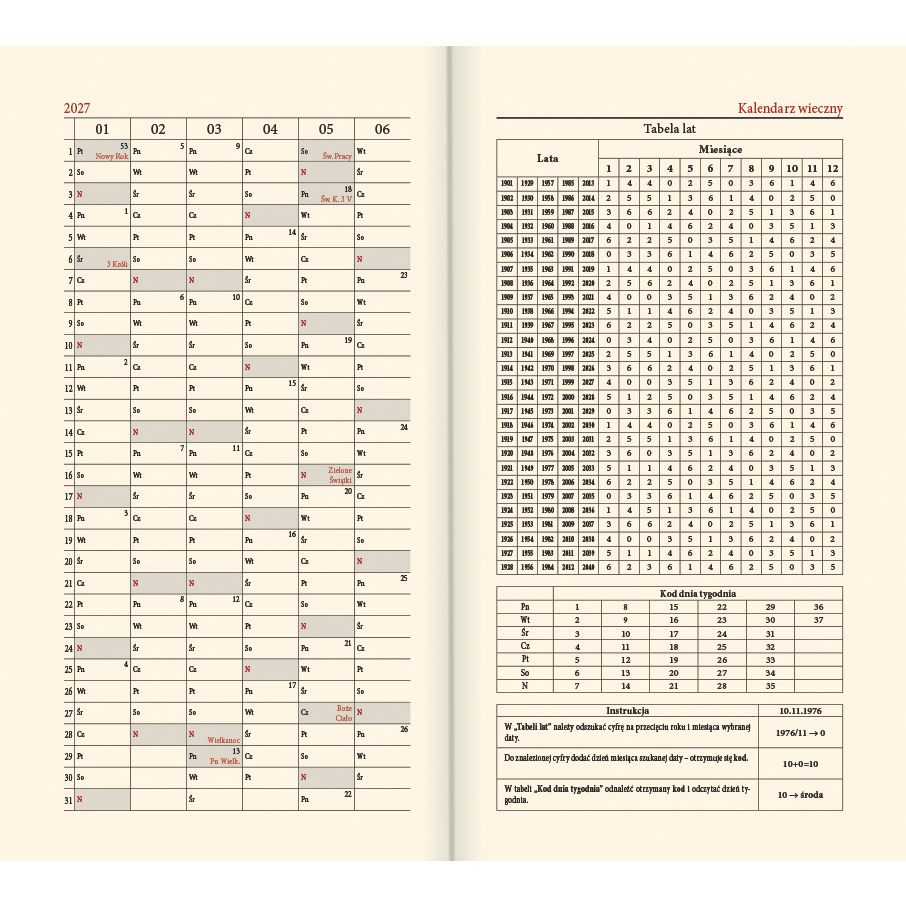 Kalendarz książkowy (terminarz) mix vivella kieszonkowy A6 Lucrum (11T)