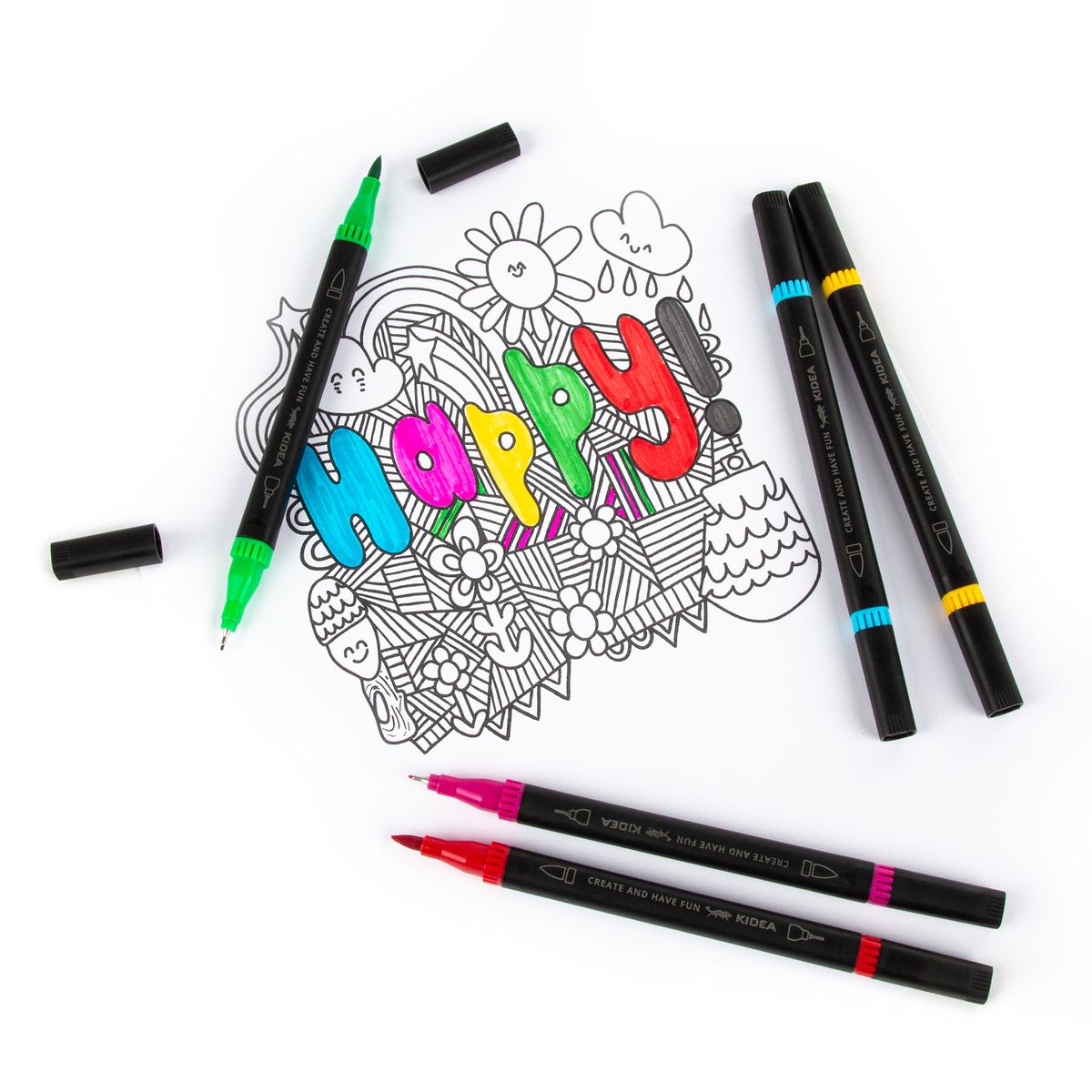 Marker permanentny mix okrągła końcówka Kidea (MBC12KKA)
