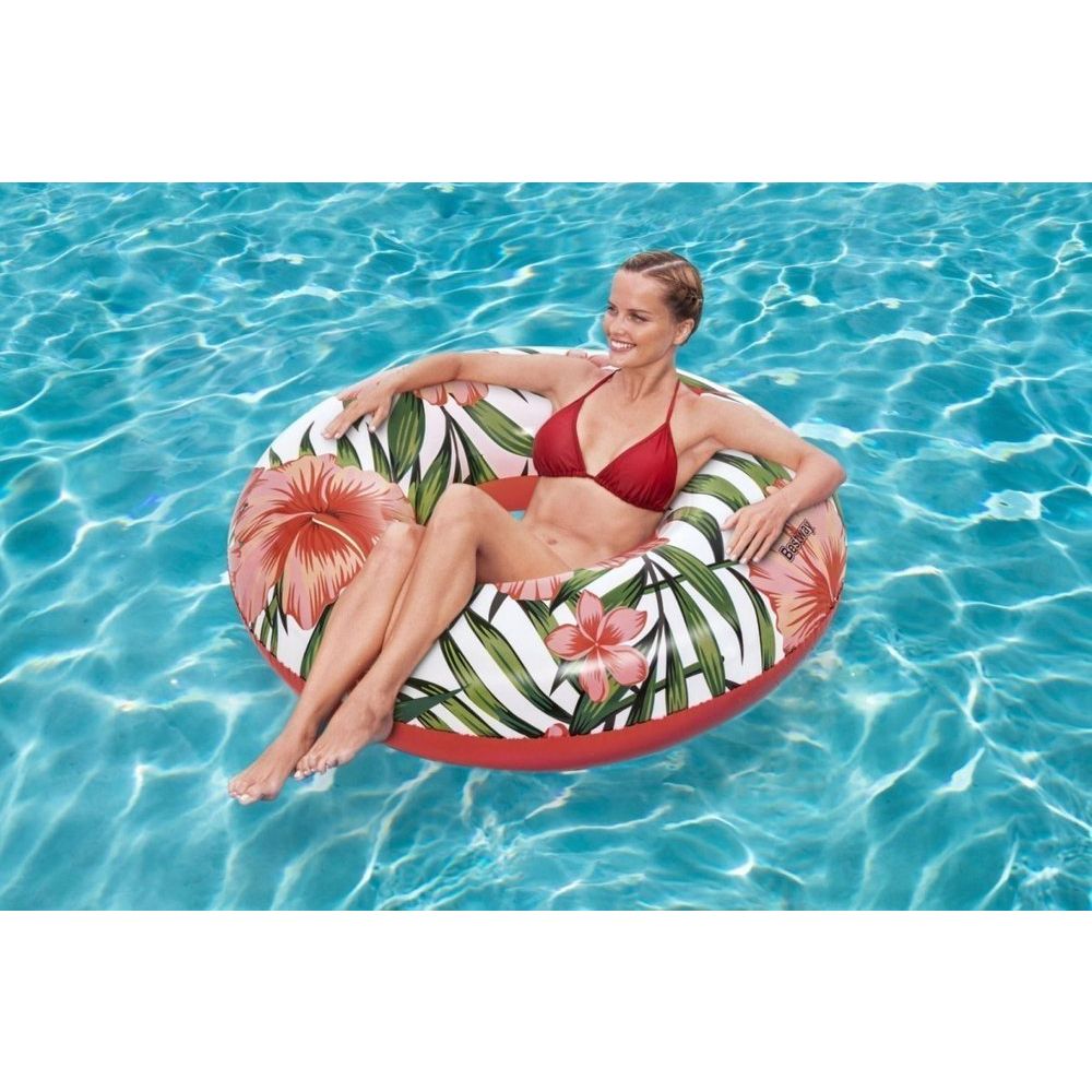 Koło do pływania Best Way Z Palmami Różowe 119 cm (9658)