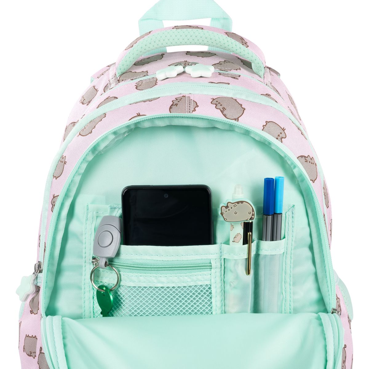 Plecak St.Majewski STITCH pink 4 KOMORY (bpl-58)