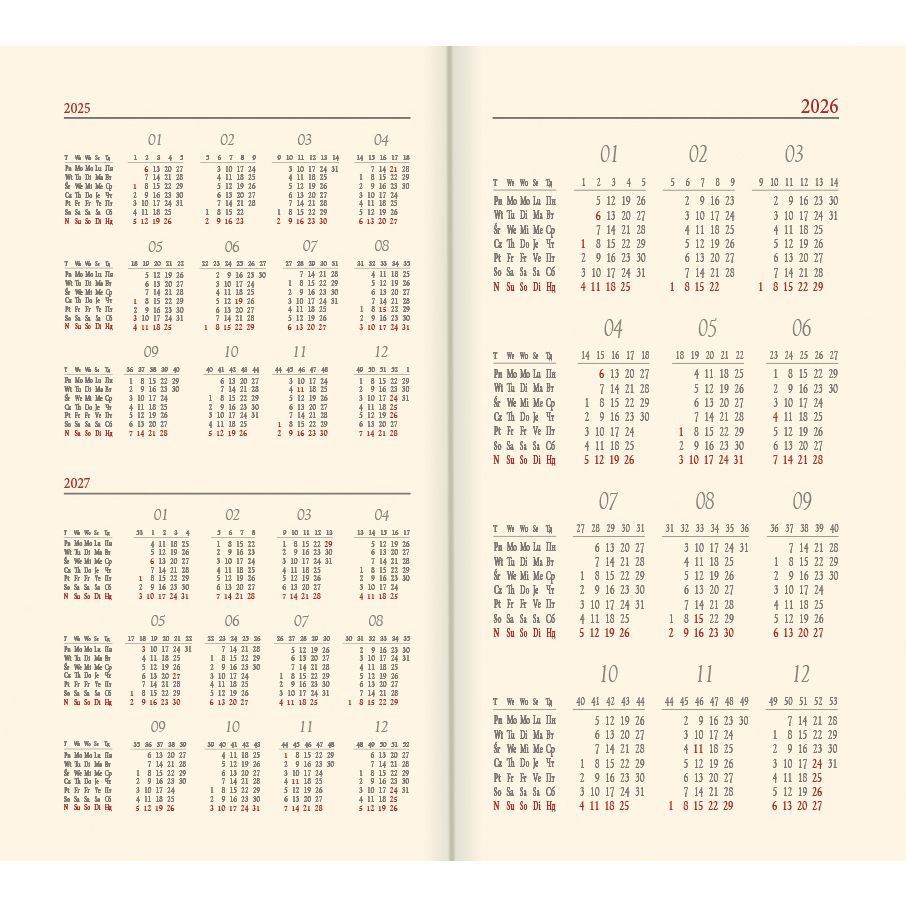 Kalendarz książkowy (terminarz) mix vivella kieszonkowy A6 Lucrum (11T)