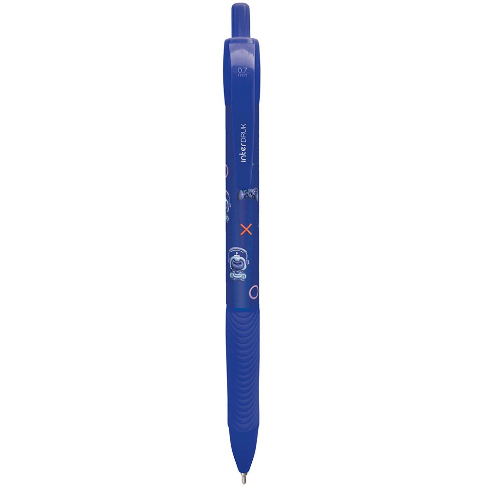 Długopis żelowy Interdruk YUHU automatyczny z gripem niebieski 0,7mm (żelowy)