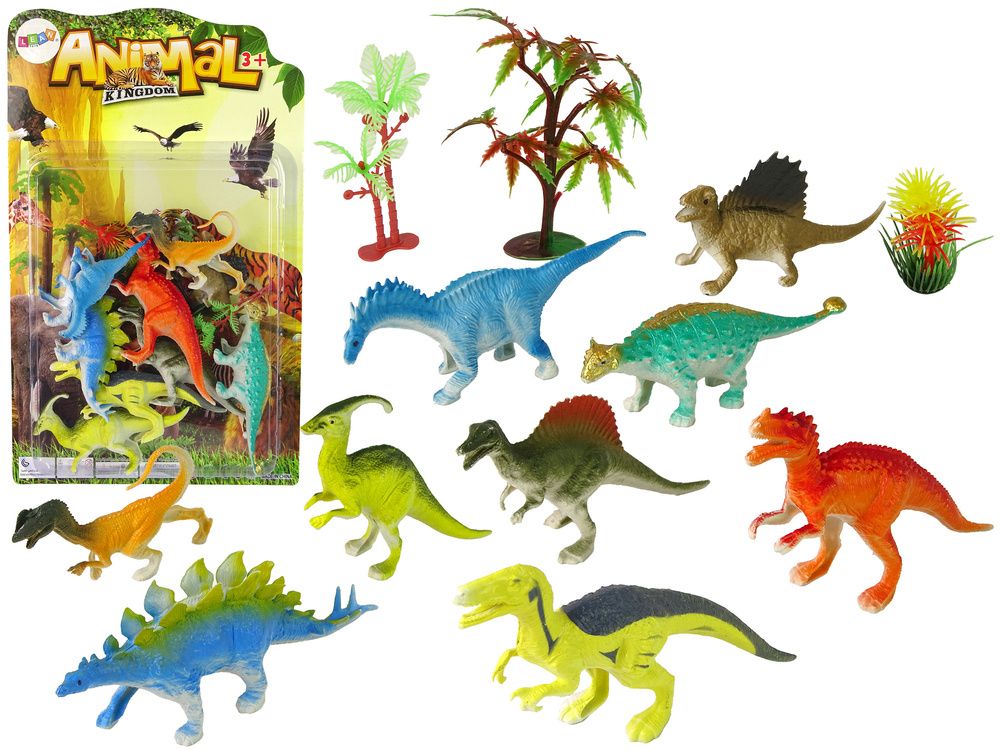 Figurka Zestaw Figurek Dinozaurów 9 sztuk Kolorowe wkład Lean (14813)