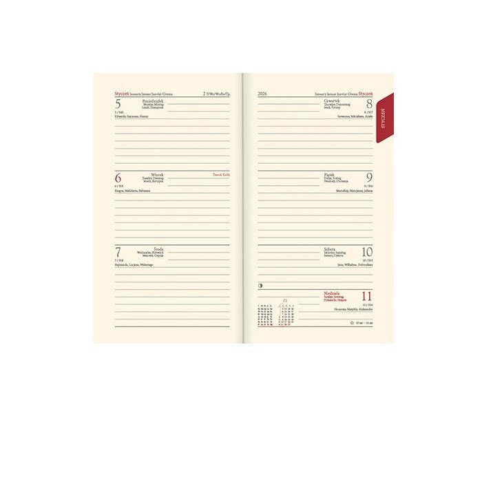 Kalendarz książkowy (terminarz) mix vivella kieszonkowy A6 Lucrum (11T)