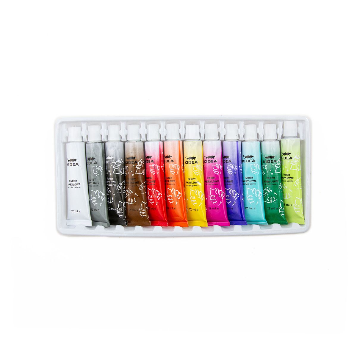 Farby akwarelowe 12ml 12 kolor. Kidea (FAA12KA)