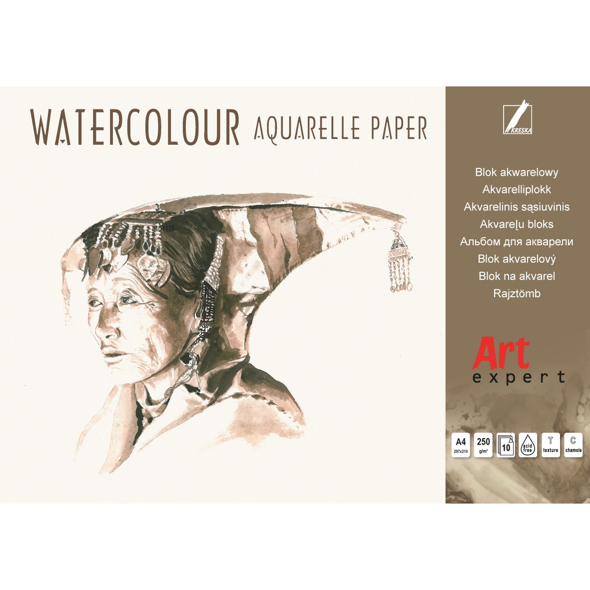 Blok artystyczny akwarelowy A4 250g 10k Kreska