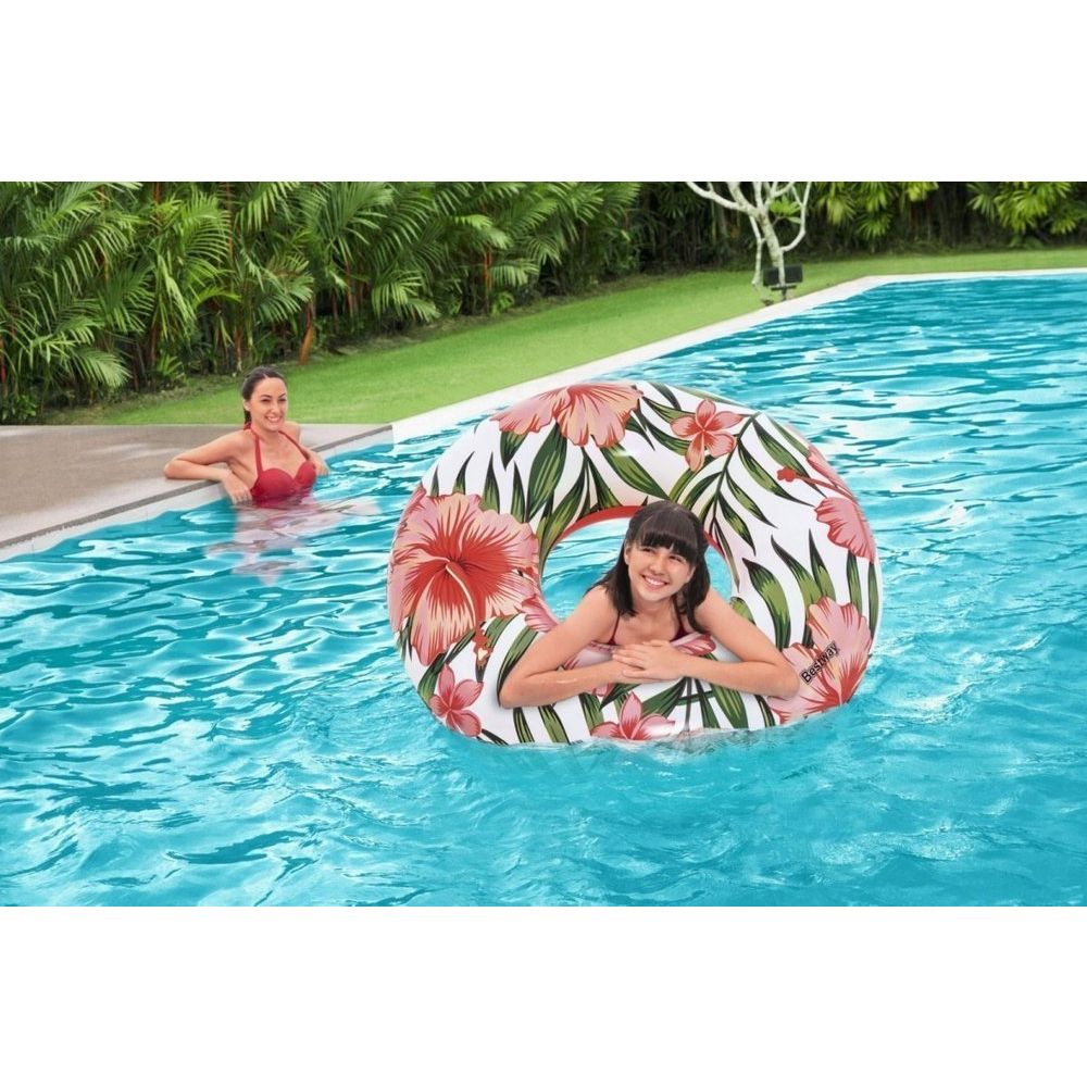 Koło do pływania Best Way Z Palmami Różowe 119 cm (9658)