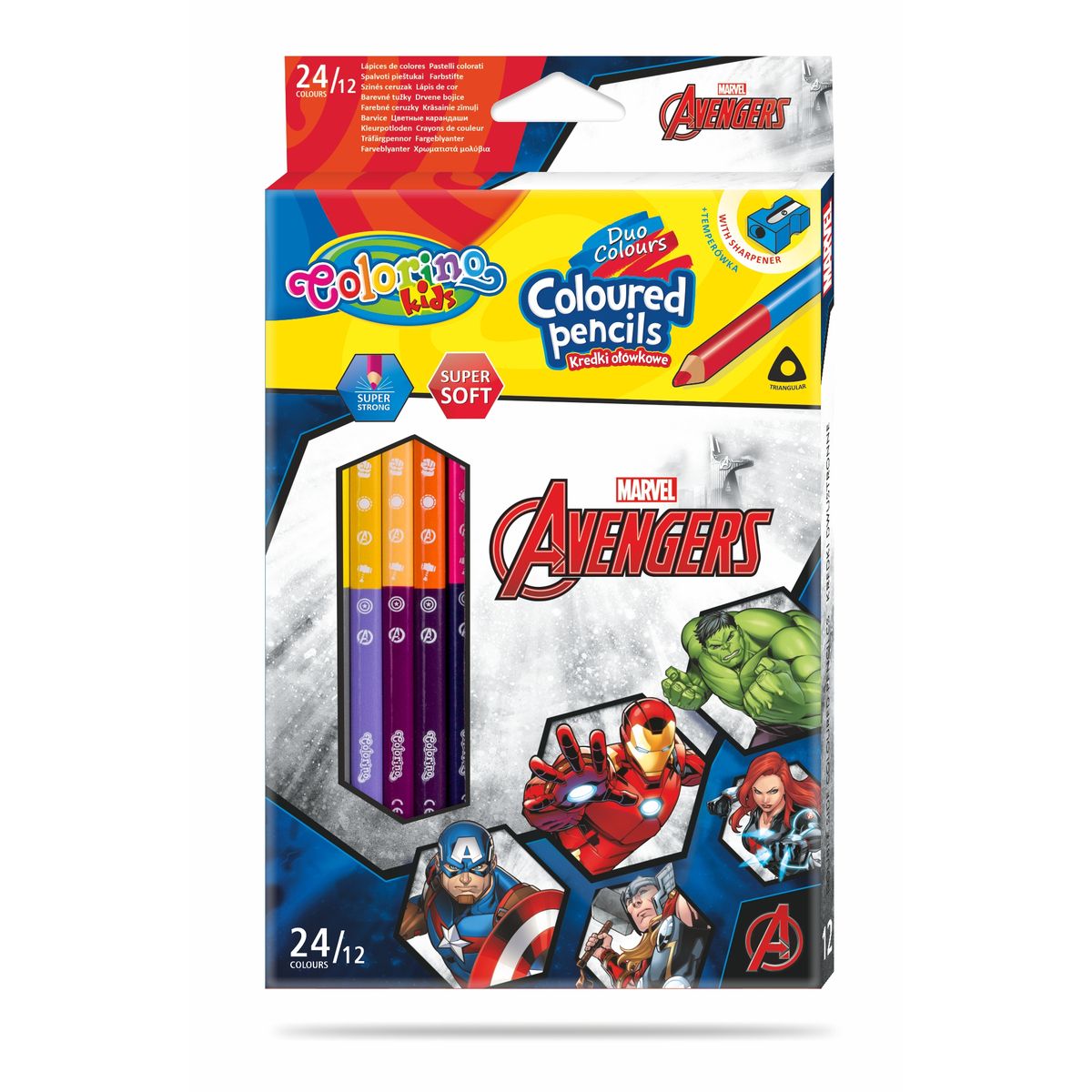 Kredki ołówkowe Patio Avenger Disney Kids Colorino Dwukolorowe 24 kol. (91406PTR)