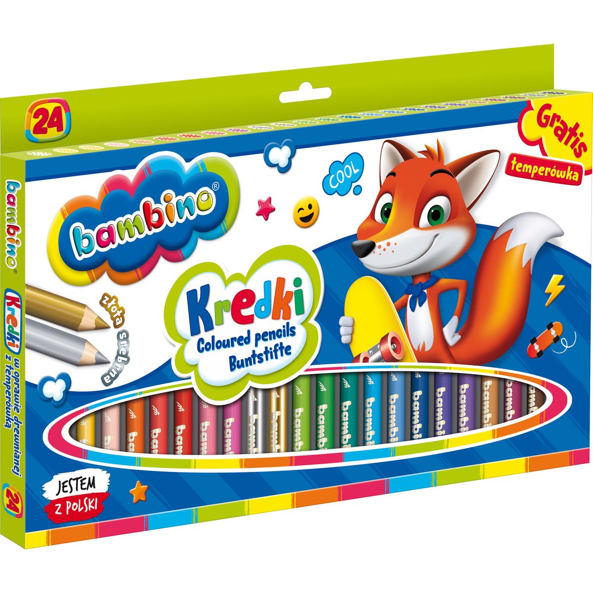 Kredki ołówkowe BAMBINO 24 kol. St.Majewski