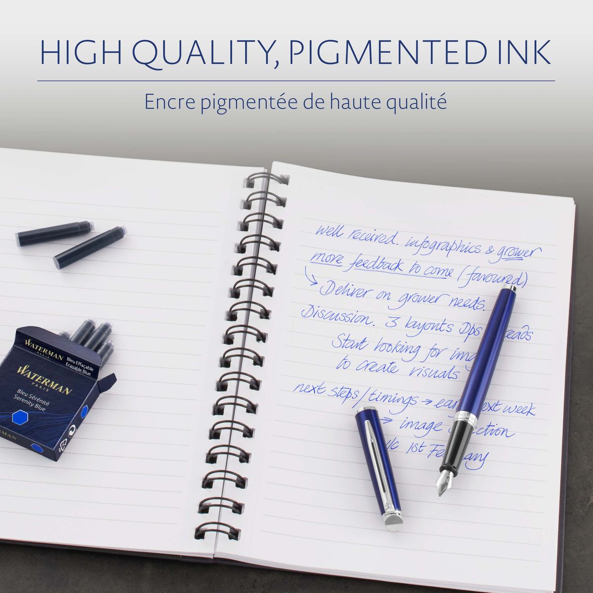 Ekskluzywne pióro wieczne Waterman ALLURE (+ 6 naboi)