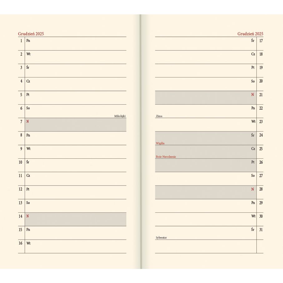 Kalendarz książkowy (terminarz) mix vivella kieszonkowy A6 Lucrum (11T)