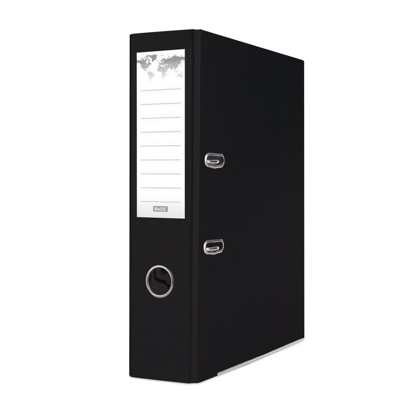 Segregator dźwigniowy Basic z szyną A4 75mm czarny (21024221-05)