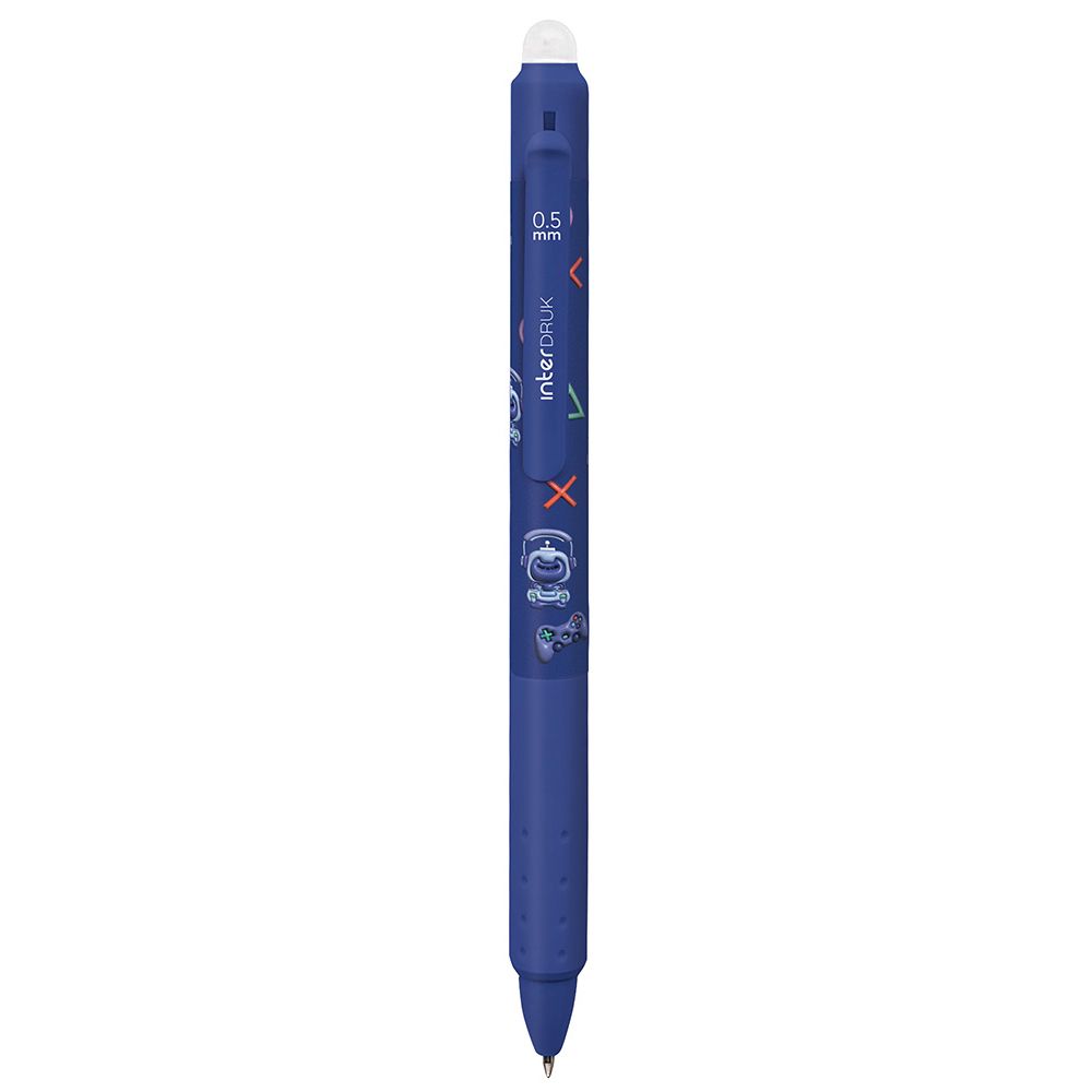Długopis wymazywalny Interdruk YUHU z gripem niebieski 0,7mm (żelowy)