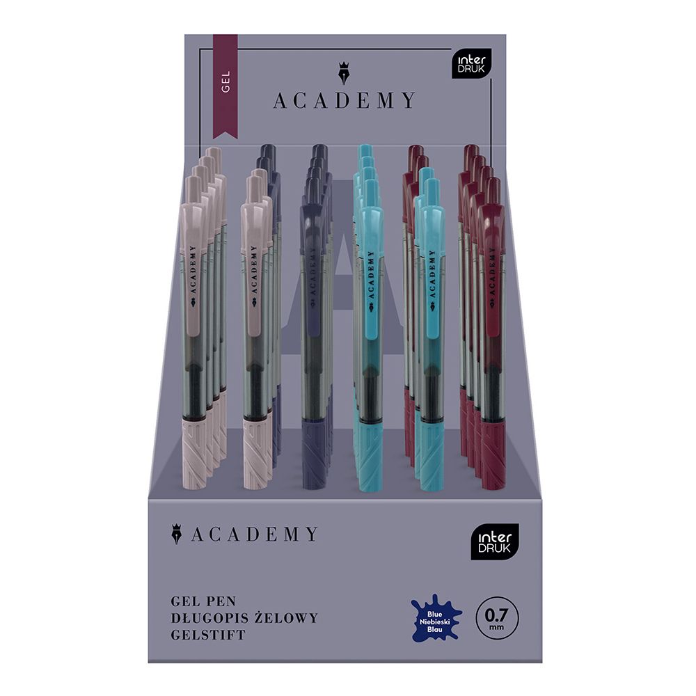 Długopis żelowy Interdruk GEL ACADEMY niebieski (automatyczny)