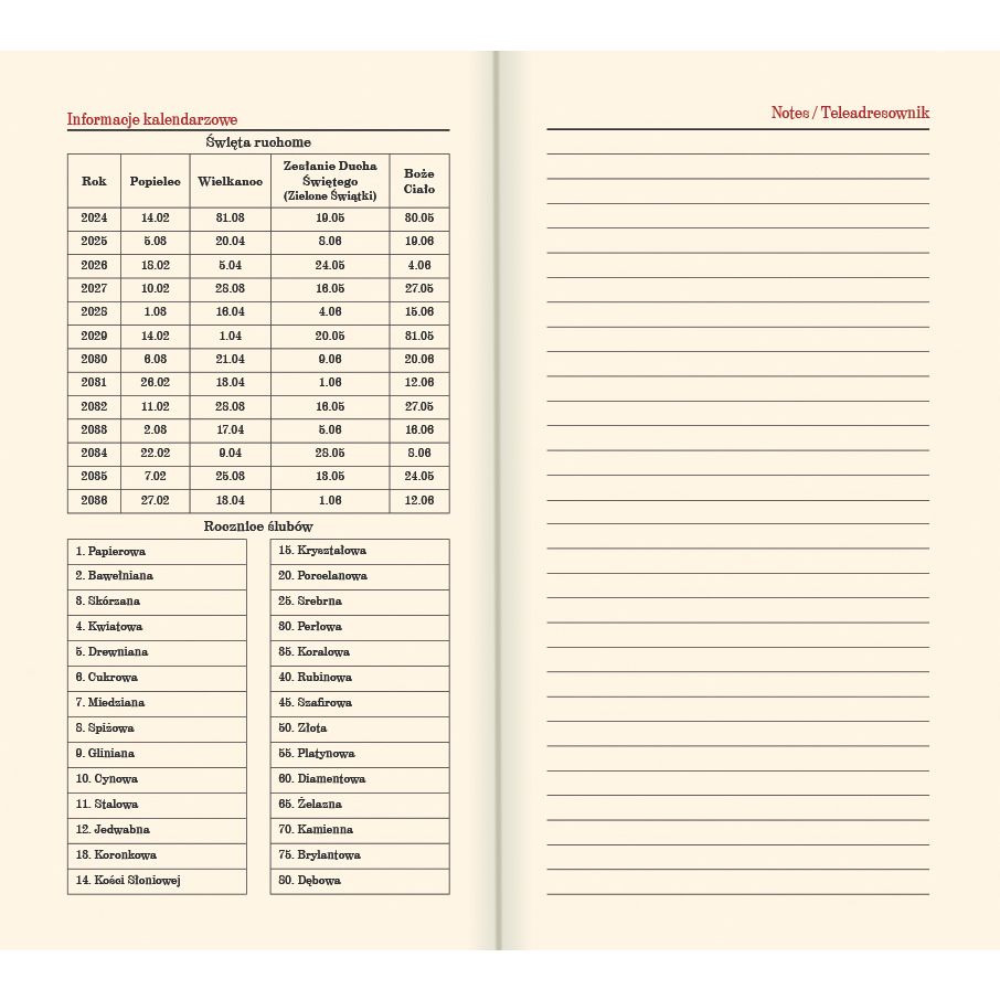 Kalendarz książkowy (terminarz) złoty A6 Lucrum (TR złoty)