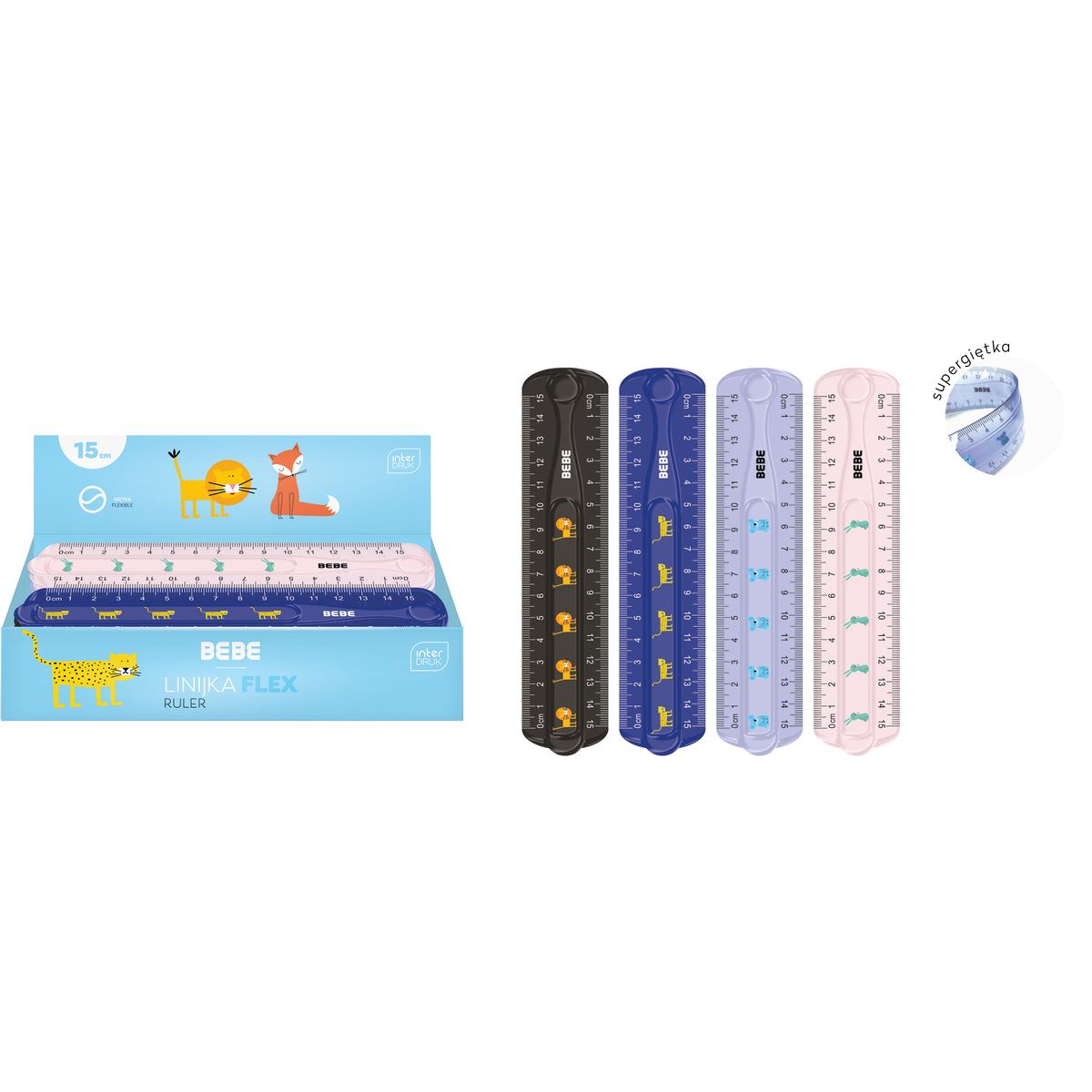 Linijka gumowa BB KIDS BB Kids flex 15cm Interdruk (15 cm)