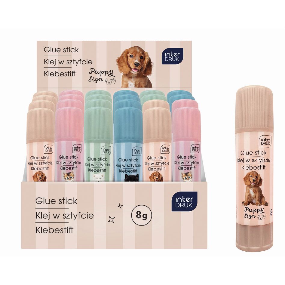 Klej w sztyfcie Interdruk PUPPY SIGN 8g (12 sztuki)