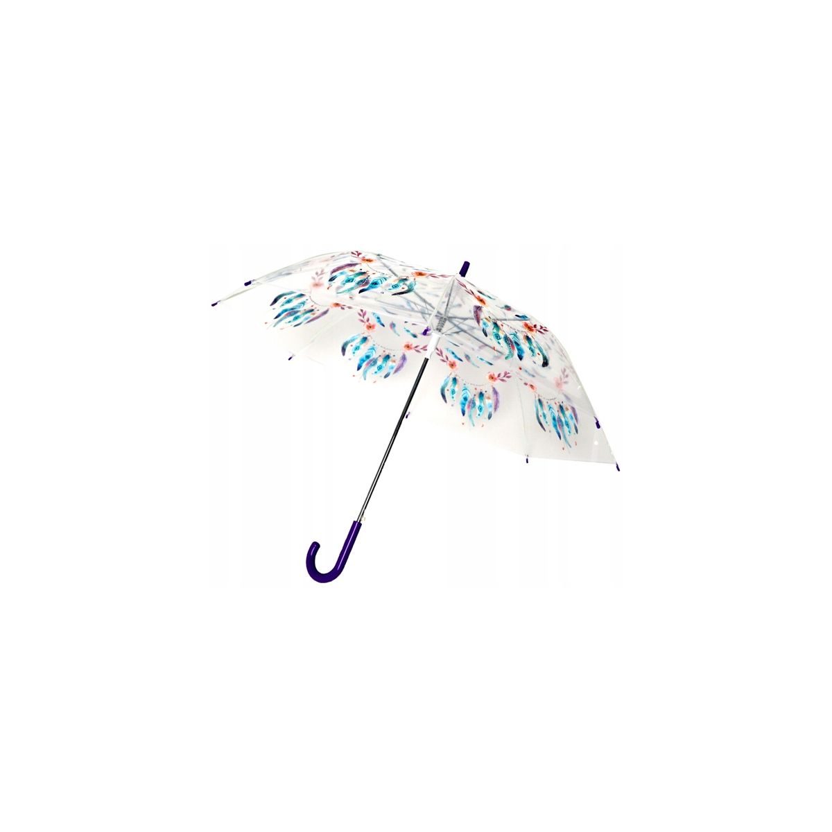 Parasol długa przezroczysta w piórka (SDA311)