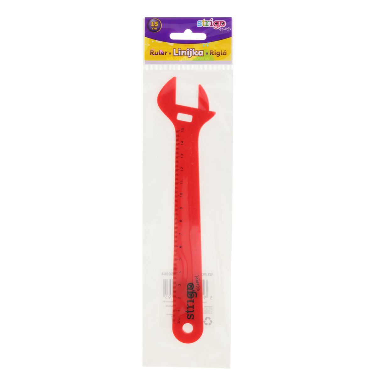 Linijka plastikowa Strigo 15 cm KLUCZ FRANCUSKI 15cm (SSC362)