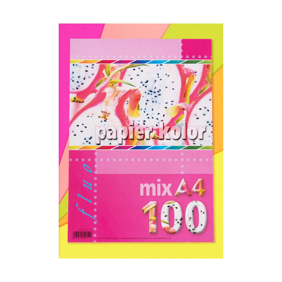 Papier kolorowy fluo A4 mix 80g Kreska