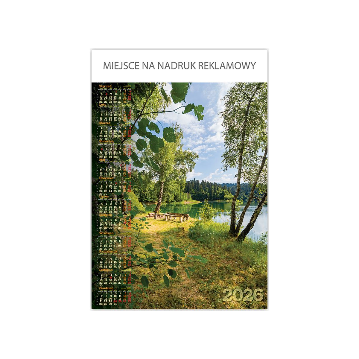 Kalendarz ścienny OGRÓD Telegraph JEZIORO plakatowy 670mm x 988mm (06)