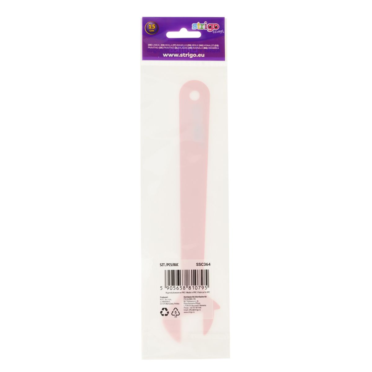 Linijka plastikowa Strigo 15 cm KLUCZ FRANCUSKI 15cm (SSC362)