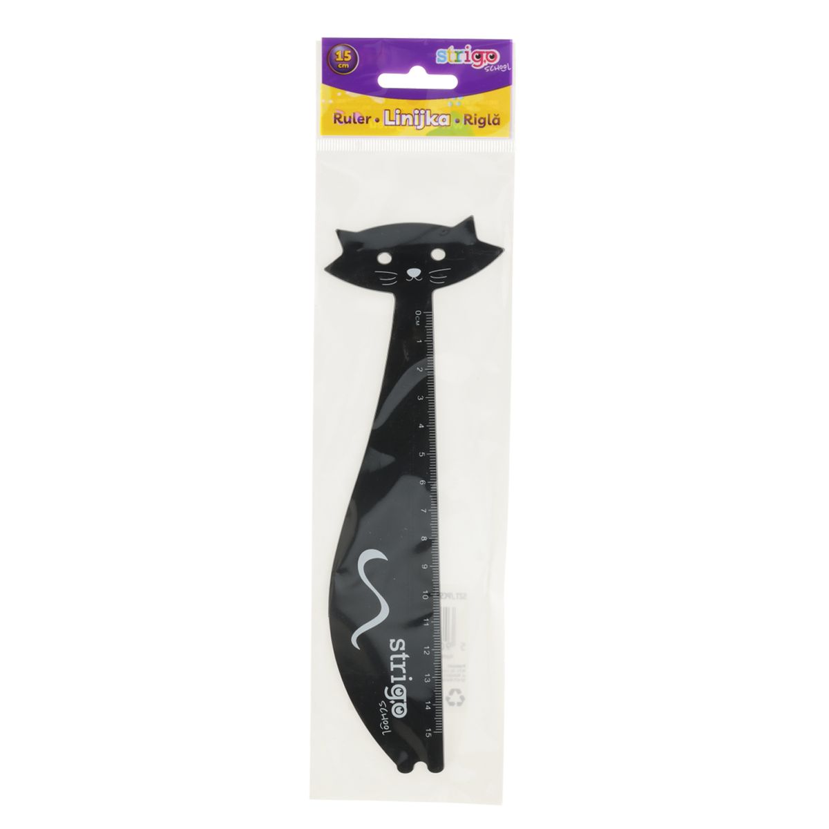 Linijka plastikowa Strigo 15 cm KOTEK 15cm (SSC362)