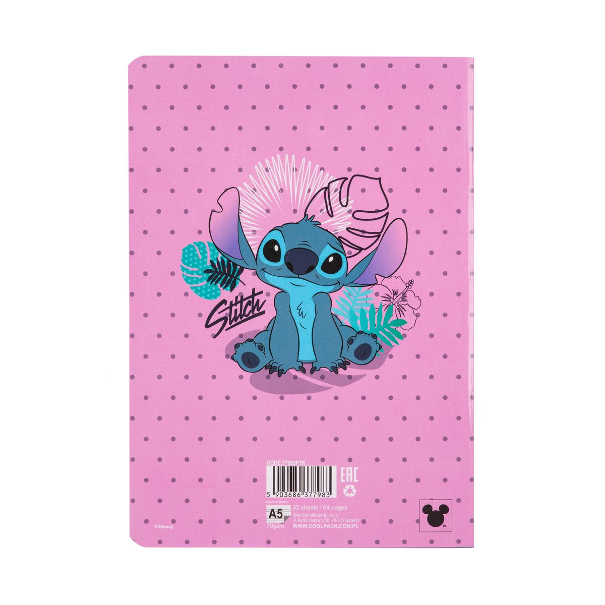 Zeszyt Patio Disney STITCH A5 32k. 70g linia kolor (77983PTR)