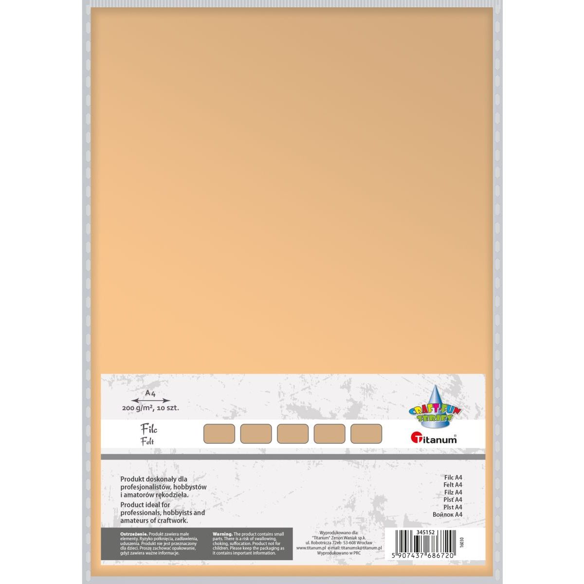 Filc Craft-Fun Series kolor: cielisty 10 ark. Titanum (345152)