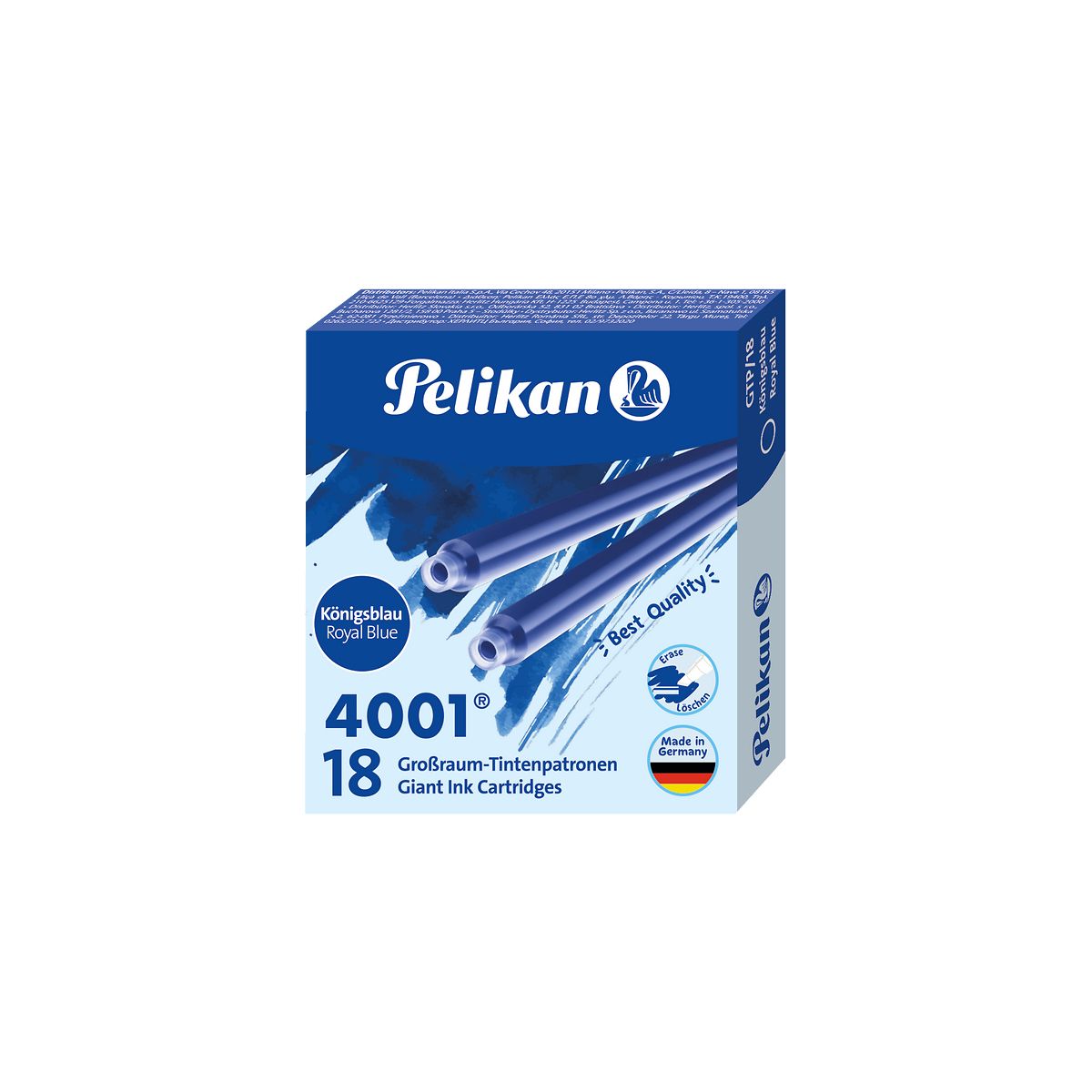 Naboje długie 18 sztuk niebieski Pelikan (300004064)
