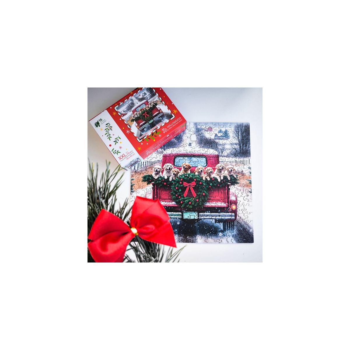 Puzzle Puzzle drewniane – Christmas – Podróżujące psy – 250el. 250 el. Alexander (50943)