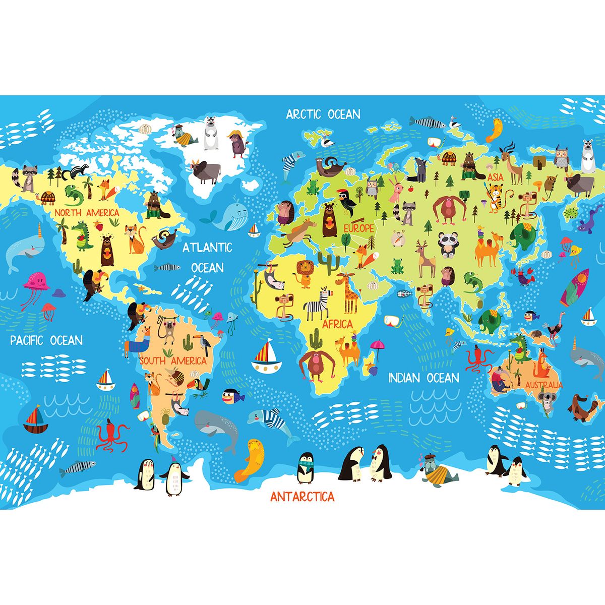 Puzzle Interdruk KIDS 5 WORLD MAP 5902277368966 250 el. (250 el)