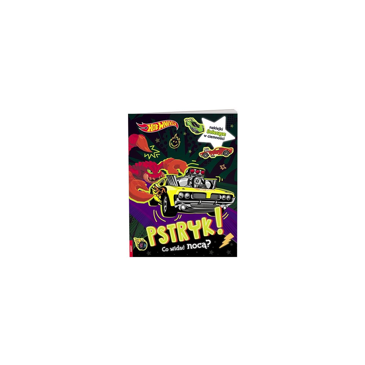 Książka dla dzieci Hot Wheels™. Pstryk! Co widać nocą?? Ameet (GLO 1601)
