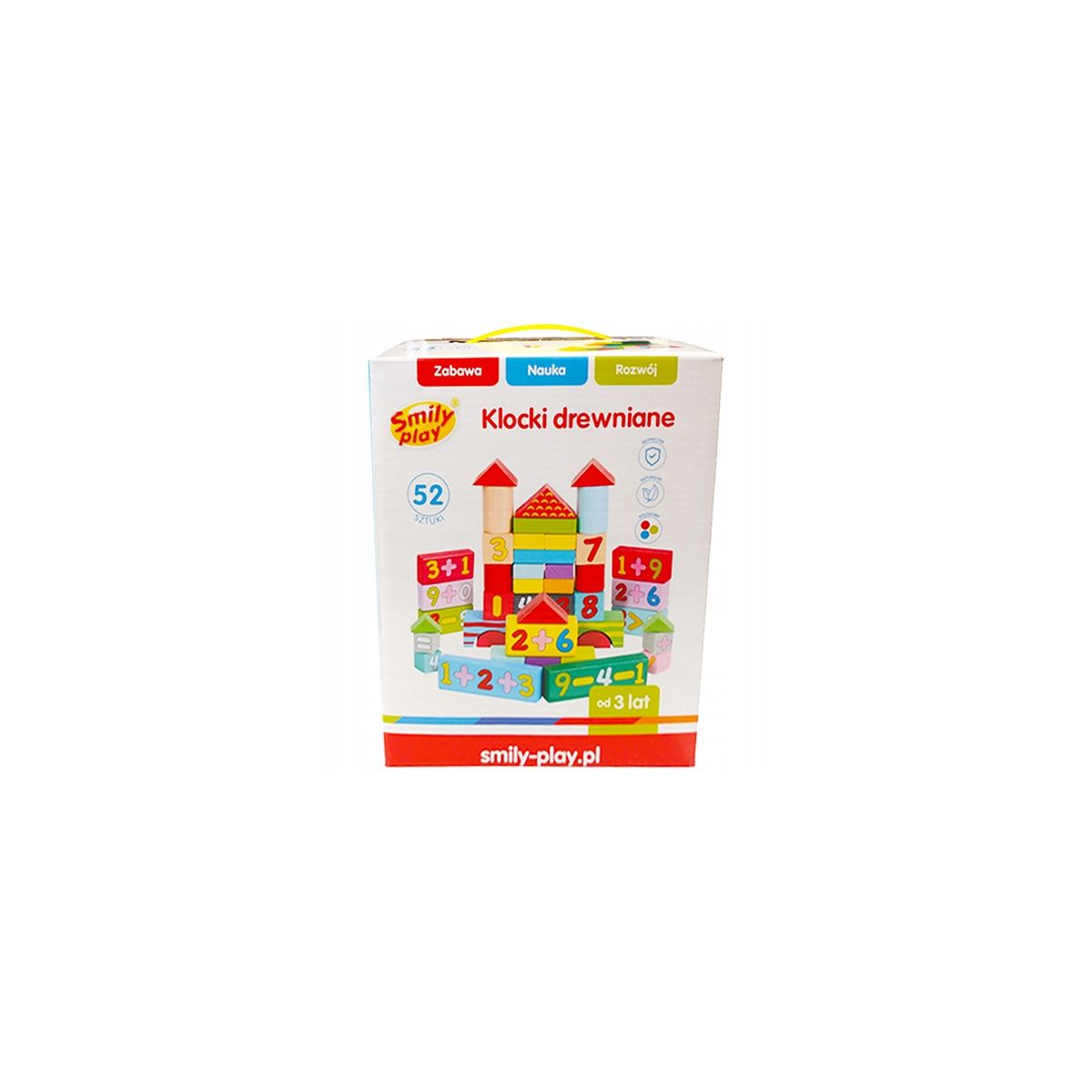 Klocki drewniane 52 szt. Smily Play (SPW4941)
